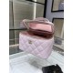 Chanel VANITY WITH CHAIN A68062 Lambskin & Gold-Tone Metal Pink High