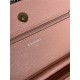 Classic Wallet on Chain AP0250 Grained Calfskin Pink Silver Metal B