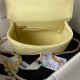 Chanel MINI FLAP BAG WITH TOP HANDLE AS4035 Lambskin Gold-Tone Metal Yellow A