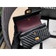 2.55 HANDBAG Chevrons Pattern Aged Calfskin & Gold-Tone Metal Black A