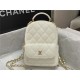 Chanel Mini Backpack Grained Calfskin Gold-Tone Metal AP3753 White High