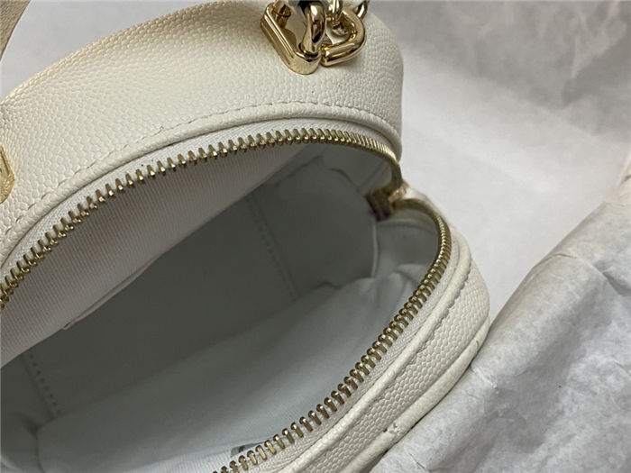 Chanel Mini Backpack Grained Calfskin Gold-Tone Metal AP3753 White High