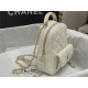 Chanel Mini Backpack Grained Calfskin Gold-Tone Metal AP3753 White High