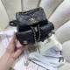 Chanel SMALL BACKPACK AS3787 Grained Shiny Calfskin & Gold-Tone Metal Black A