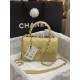 Chanel MINI FLAP BAG WITH TOP HANDLE AS4654 Lambskin & Gold-Tone Metal Yellow A