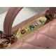 Chanel MINI FLAP BAG WITH TOP HANDLE AS4654 Lambskin & Gold-Tone Metal Pink A