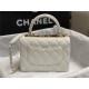 Chanel MINI FLAP BAG WITH TOP HANDLE AS4654 Lambskin & Gold-Tone Metal White A