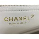 Chanel MINI FLAP BAG WITH TOP HANDLE AS4654 Lambskin & Gold-Tone Metal White A