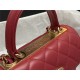 Chanel MINI FLAP BAG WITH TOP HANDLE AS4654 Lambskin & Gold-Tone Metal Red A