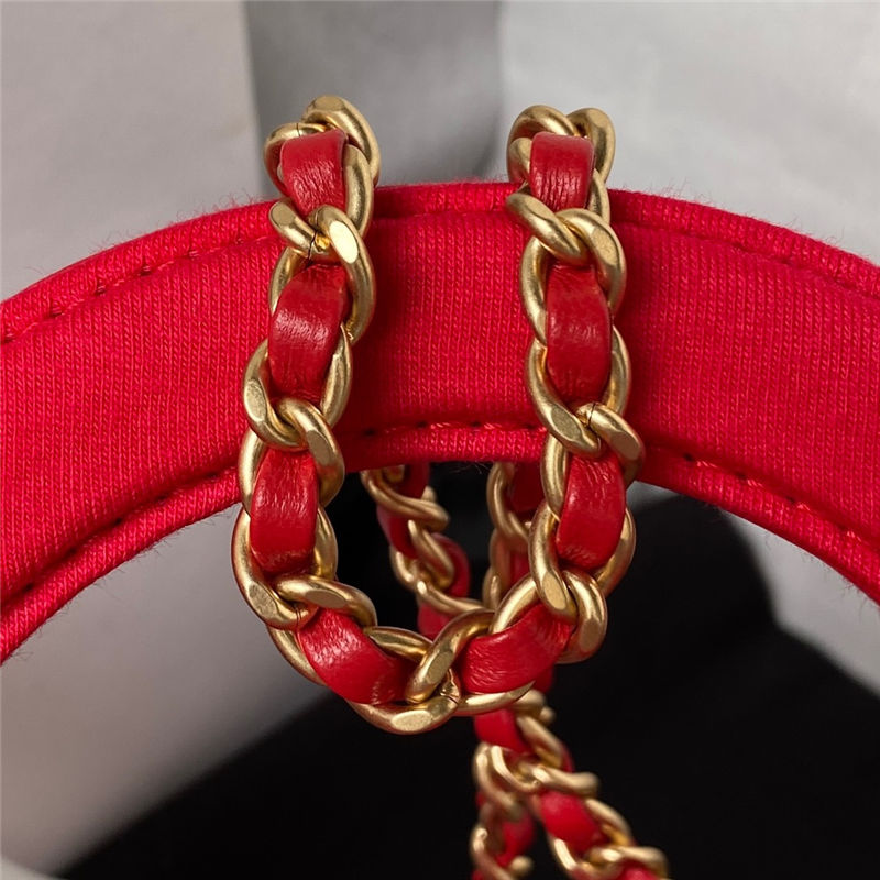 Chanel MINI SHOPPING BAG AS4416 Fabric & Gold-Tone Metal Red High