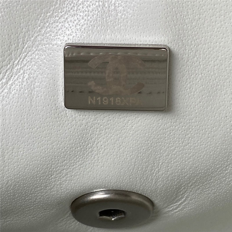 Mini FLAP BAG Lambskin Silver-Metal AS1787 White A