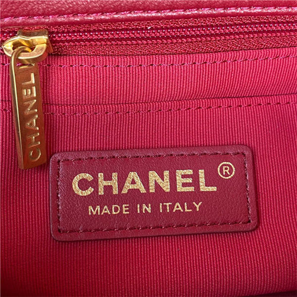 Chanel Mini Flap Bag with Handle Velvet & Gold-Tone Metal AS3450 Red A