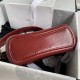 SMALL GABRIELLE HOBO BAG Aged Smooth Calfskin with Wild Handle Burgundy High