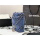 Chanel 22 MINI HANDBAG Denim & Silver-Tone Metal AS3980 High