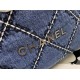 Chanel 22 SMALL HANDBAG Denim & Silver-Tone Metal AS3260 High