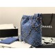 Chanel 22 SMALL HANDBAG Denim & Silver-Tone Metal AS3260 High