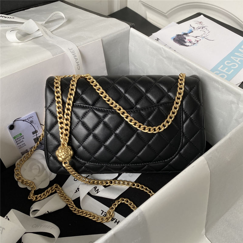 Chanel FLAP BAG AS4064 Lambskin & Gold-Tone Metal Black High