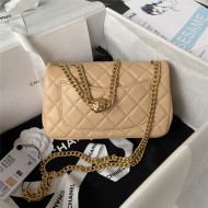 Chanel MINI FLAP BAG AS4041 Lambskin & Gold-Tone Metal Beige High