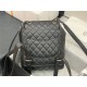 Chanel Small Backpack Lambskin 91120 Silver-Metal Black High