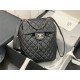 Chanel Small Backpack Lambskin 91120 Silver-Metal Black High