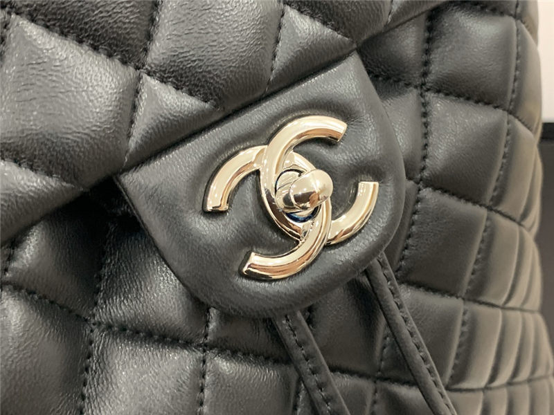 Chanel Small Backpack Lambskin 91120 Silver-Metal Black High