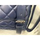 Chanel Small Backpack Lambskin 91120 Silver-Metal Navy High