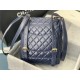 Chanel Small Backpack Lambskin 91120 Gold-Metal Navy High