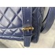 Chanel Small Backpack Lambskin 91120 Gold-Metal Navy High