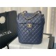 Chanel Small Backpack Lambskin 91120 Gold-Metal Navy High