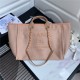 LARGE SHOPPING BAG Mixed Fibers, Calfskin & Gold-Tone Metal Orange High