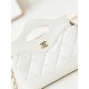 Chanel CLUTCH WITH CHAIN AP3875 Shiny Lambskin & Gold-Tone Metal White A