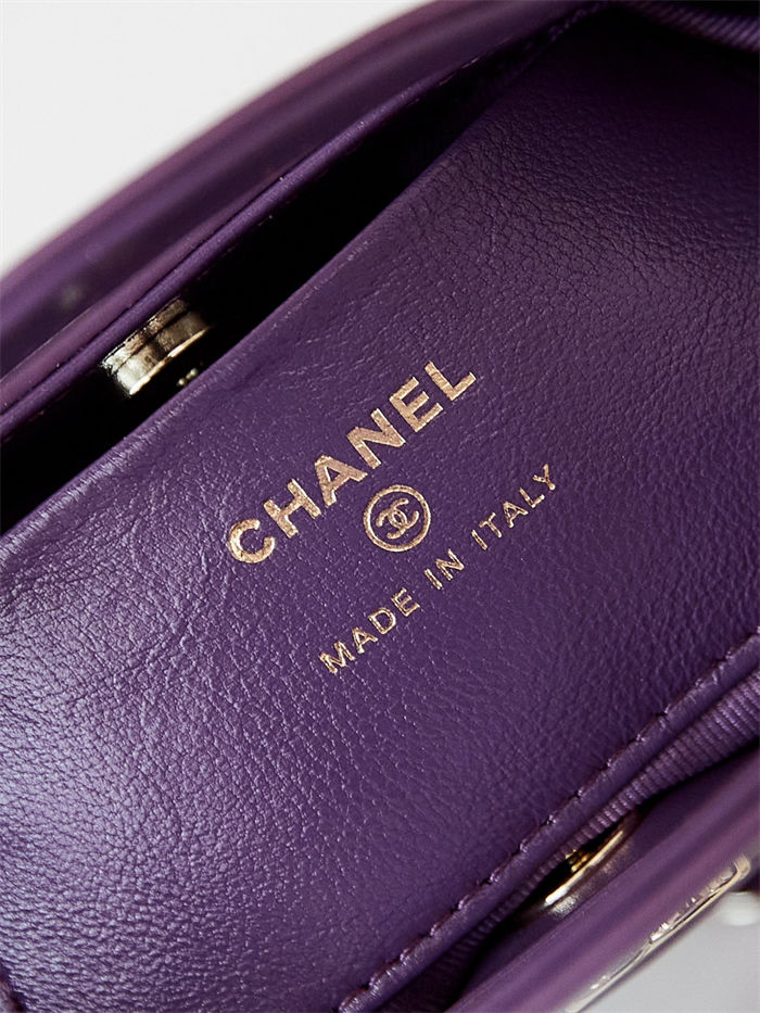 Chanel 31 Mini BAG Calfskin & Gold-Tone Metal AP3656 Purple A