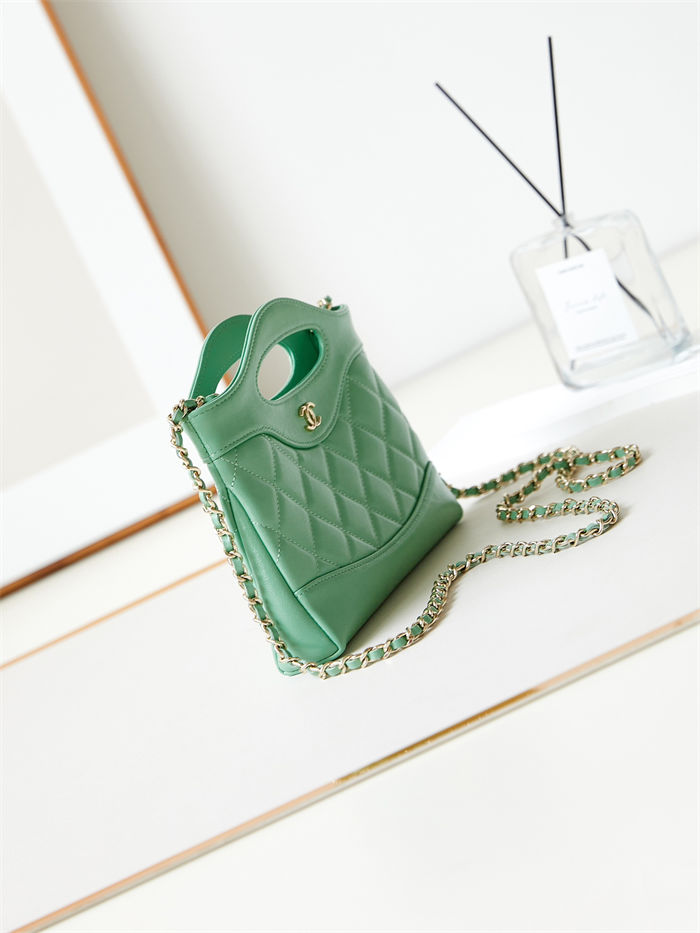 Chanel 31 Mini BAG Lambskin & Gold-Tone Metal AP3656 Green A