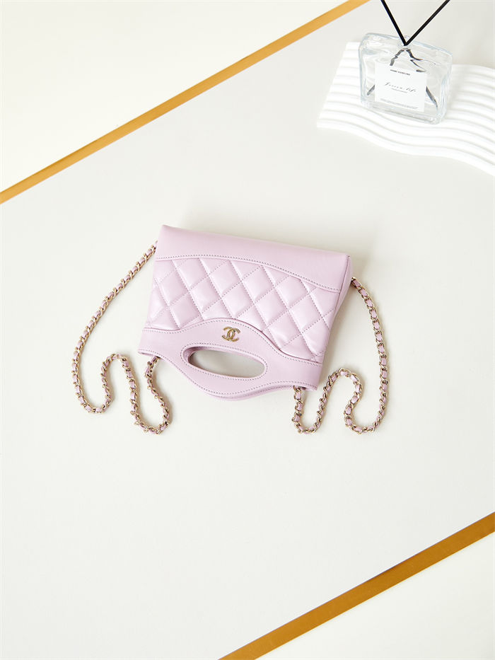 Chanel 31 Mini BAG Lambskin & Gold-Tone Metal AP3656 Lilac A