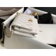 CLASSIC LONG FLAP WALLET Lambskin & Gold-Tone Metal White High