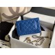 CLASSIC LONG FLAP WALLET Lambskin & Gold-Tone Metal Blue High