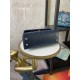 SMALL FLAP BAG WITH TOP HANDLE Shiny Calfskin Blue Gold Metal High