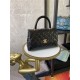 SMALL FLAP BAG WITH TOP HANDLE Shiny Calfskin Black Gold Metal High