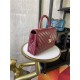 SMALL FLAP BAG WITH TOP HANDLE Chevrons Pattern Shiny Calfskin Burgundy Gold Metal High