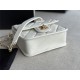 Chanel SMALL FLAP BAG WITH TOP HANDLE Grained Calfskin & Gold-Tone Metal AS3652 White A