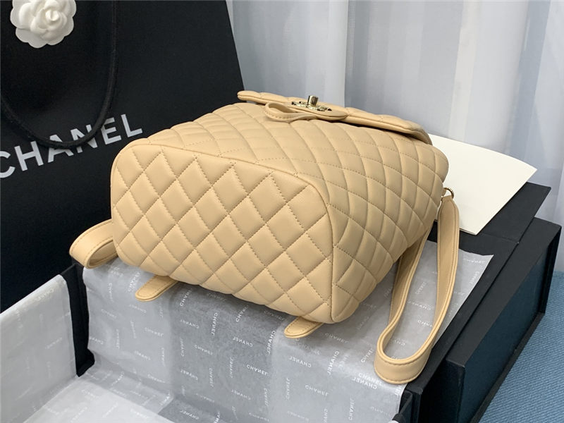 Chanel Small Backpack Lambskin 91120 Gold-Metal Nude High