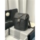 Chanel Small Backpack Chevrons Pattern Lambskin 91120 Silver-Metal Black High