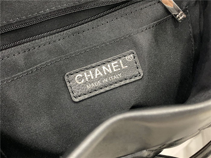 Chanel Medium Backpack Lambskin 91121 Silver-Metal Black High