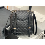 Chanel Medium Backpack Lambskin 91121 Gold-Metal Black High