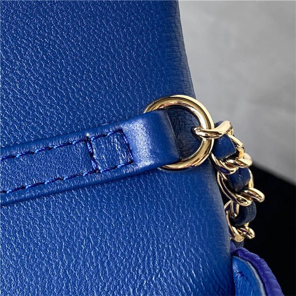 Chanel FLAP BAG AS3791 Fabric & Gold-Tone Metal Blue High