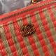 Chanel FLAP BAG AS3791 Fabric & Gold-Tone Metal Red High