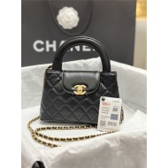 Chanel MINI SHOPPING BAG AS4416 Shiny Aged Calfskin & Gold-Tone Metal Black High