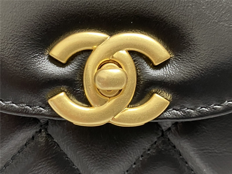 Chanel MINI SHOPPING BAG AS4416 Shiny Aged Calfskin & Gold-Tone Metal Black High