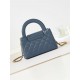 Chanel MINI SHOPPING BAG AS4416 Shiny Aged Calfskin & Gold-Tone Metal Grey Blue High