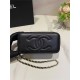 Chanel Vanity with Chain Grained Calfskin Gold Metal Black-II High